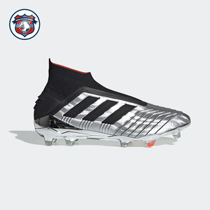 阿迪达斯/adidas Predator 19+ FG迭变系列猎鹰银黑天然草足球鞋