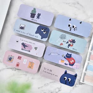 韩版卡通铁盒创口贴可爱少女心防水创可贴创意韩版猫咪便携包邮10