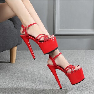 恨天高超高跟鞋防水台17cm细跟鱼嘴夜店公主酒吧钢管舞时尚款凉鞋