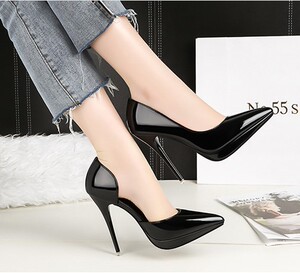 12cm超高跟鞋尖头侧空单鞋-淘宝拼多多热销12cm超高跟鞋尖头侧空单鞋