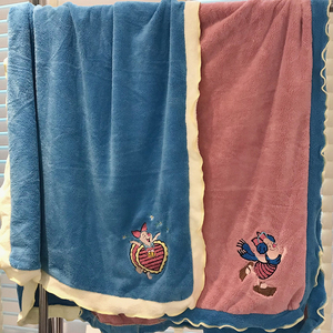 可爱小猪浴巾毛巾套装女卡通超强吸水速干洗澡裹巾家用珊瑚绒浴衣