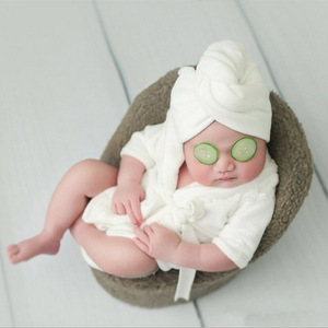 儿童摄影服装婴儿浴袍影楼宝宝照相道具新生儿满月百天周岁照浴衣