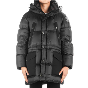 burberry羽绒服男 代购 新款男士巴宝莉中长款带帽羽绒外套 大衣