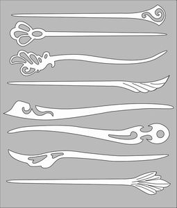 各种发簪 勺子图纸 a4大小图纸0.5元一张