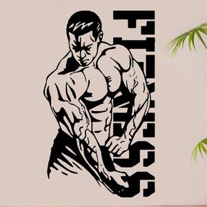 健身墙贴画体育励志健美肌肉男运动海报墙面人物图案玻璃贴包邮