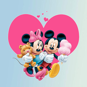 卡通动漫情侣爱心米奇米妮迪士尼印花图案烫花衣服贴热转印烫画贴