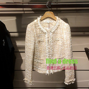 品牌折扣专柜正品代购rome罗燕燕2017秋流苏小香风气质淑女短外套