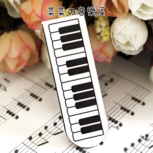 音乐文具 出口尾单钢琴键盘图案磁性书签 黑白磁铁书页夹办公用品