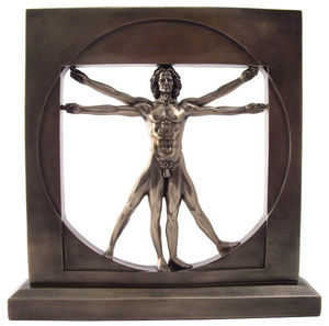 代购列奥纳多达芬奇维特鲁威人雕像雕塑摆件客厅家居饰品欧式礼物