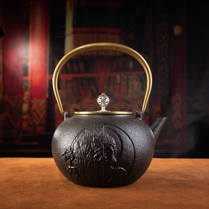 茶文化工匠1300毫升一念之间铜把砂铁铸造铁壶水壶古玩杂项收藏品