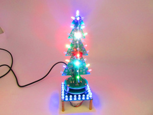 旋转七彩音乐圣诞树 LED流水灯+呼吸灯 树 电子DIY制作 散件套件