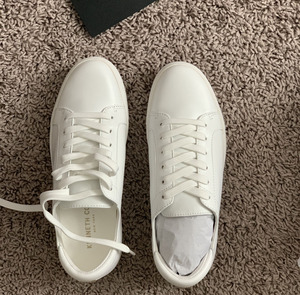 美国代购包邮kenneth cole女羊皮内增高kc圆头系带小白鞋时尚休闲