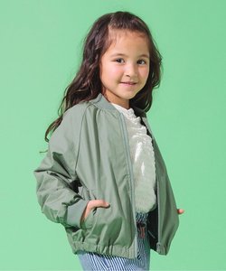 日本 BREEZE 2024春秋 女童装收紧后背长袖双层外套拉链风衣夹克