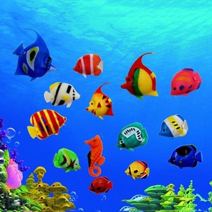 仿真金鱼水族鱼缸造景假鱼摆件塑料儿童捞鱼宝宝戏水玩具会动漂浮