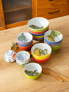 日本进口陶瓷饭碗面碗美浓烧日式和风大碗蔬菜碗可爱小碗西洞窑碗