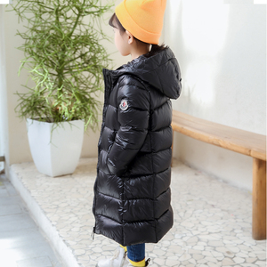 儿童中长款羽绒服韩版新款男女童90白鸭绒冬季中大童加厚连帽外套