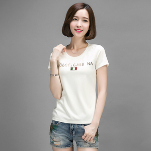 T恤女短袖2016夏装新款衣服韩版修身显瘦字母上…