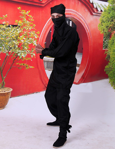 古装夜行衣刺客夜行 表演黑衣人武侠盗贼土匪服.侠客男装武士服装