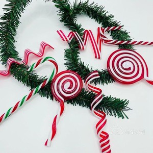圣诞节装饰品挂件 亚克力红白拐杖 仿真棒棒糖 圣诞树场景道具
