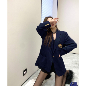 潘宁static 学院风设计感原创设计chic小西装外套女宽松休闲春季