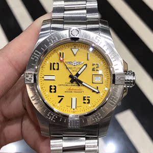 二手breitling百年灵黄狼精钢自动机械男士腕表3000米深潜水表