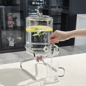 福尚家玻璃冷水壶带龙头 耐高温家用3.5L大容量水壶水果茶壶套装