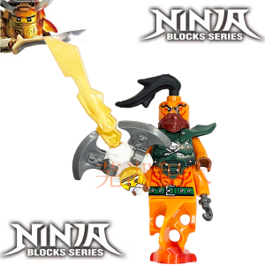 中国积木积木幻影忍者第八季海盗纳达可汗巨灵刀反派绝版人仔玩具
