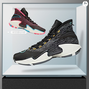 anta/安踏 kt-焱 高帮男款 减震回弹篮球鞋 黑灰黄112011601-4-3