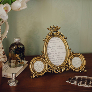 法式复古结婚照相框摆台照片5寸摆件组合桌面合金装饰高级感