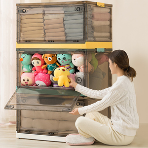 毛绒玩具娃娃收纳箱塑料桶儿童玩偶公仔整理筒神器储物盒一体成型