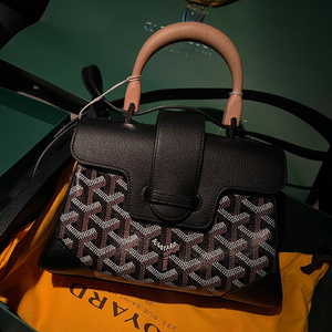 goyard黑色戈雅西贡包mini狗牙包女单肩手提拎包托特包复古风百搭
