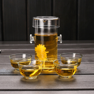 耐热玻璃杯红茶泡茶器双耳杯过滤玻璃茶具简易茶壶普洱功夫冲茶器