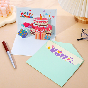 生日贺卡创意3d立体diy手工蛋糕情侣送男朋友女生儿童高级感卡片
