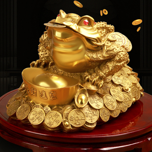 纯铜金蟾三脚蟾蜍摆件特大号招财进宝金蝉旺财开业礼品店铺摆设