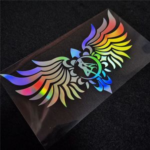 反光七彩新款六芒星美女装饰贴 车身两侧改装车贴 机头盖炫酷贴纸