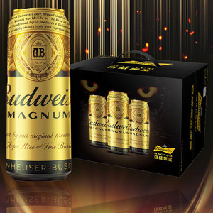 临期清仓Budweiser百威金尊啤酒正品麦芽黑金500ml*12罐听装包邮