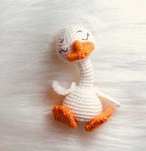 手工diy钩针毛线编织呆头鹅歪脖子鹅玩偶挂件材料包成品