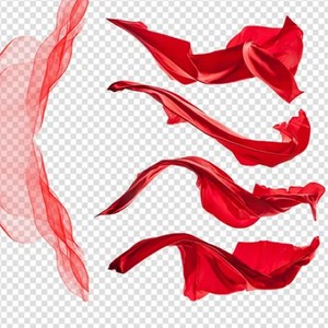 红色绸带素材