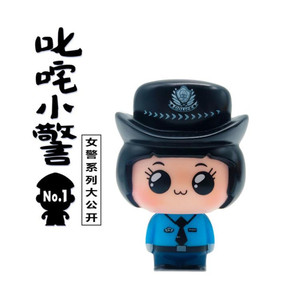 小欣漫画警察公仔车载手办摆件 g3可爱萌萌女警玩偶礼品车饰摆件