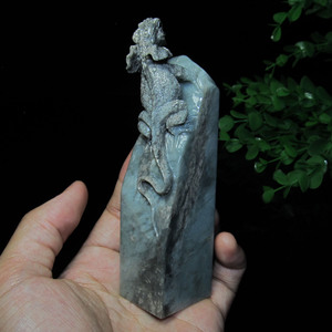 【已结缘】云南天青冻 天然原石手工雕刻 金石篆刻 礼物 印章