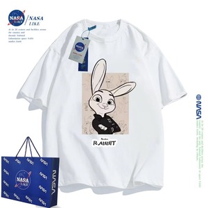 NASA本命年兔子儿童装短袖t恤夏装男童女童一家三四口父子亲子装
