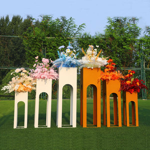 新款婚庆布置装饰步步高升方柱路引婚礼道具舞台背景迎宾铁艺摆件