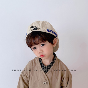 2021新款儿童前进帽春秋韩版洋气可调节反戴贝雷帽男童女童帽子潮