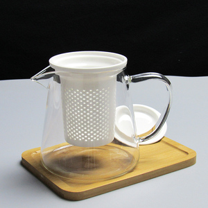 耐热耐高温玻璃过滤花茶壶单壶茶水分离陶瓷芯内胆茶壶可烧煮中式