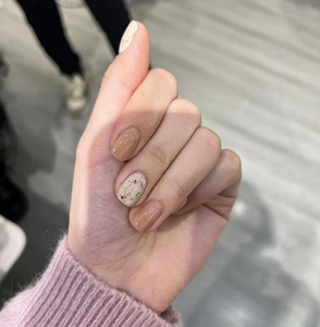 catwangnail温柔奶茶米白色蛋壳感美甲贴片ins风手工甲片贴