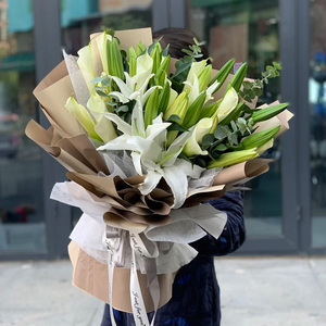 白百合花束北京同城朝阳海淀丰台通州昌平鲜花速递花店配送