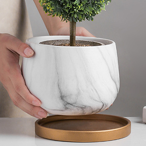 白色花盆陶瓷简约清仓大号