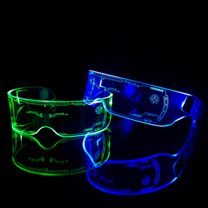 LED未来眼镜蹦迪科技炫酷七彩发光眼镜抖音同款酒吧气氛道具眼镜