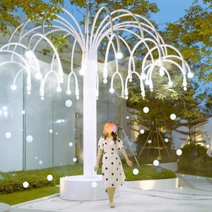 烟雾泡泡树网红互动装置商业美陈户外景观夜市引流游乐设备烟泡树