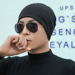 帽子男潮春秋潮牌堆堆套头帽冬季头巾秋冬包头帽保暖头套男士睡帽